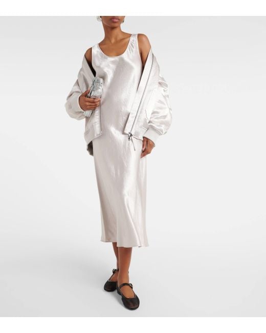 Robe midi Leisure Talete en satin Max Mara en coloris White