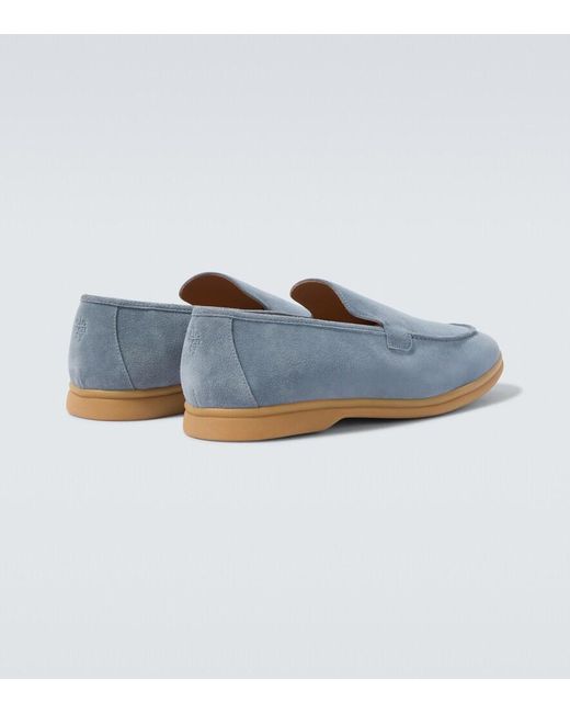 Eleventy Blue Suede Loafers for men