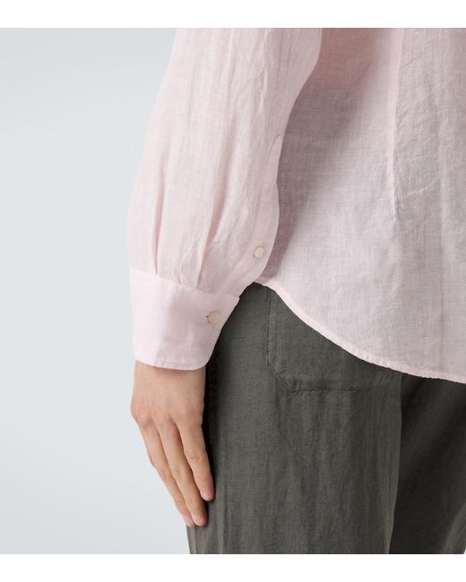 Fedeli Pink Linen Shirt for men