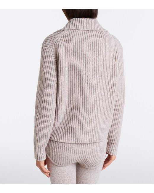 Magda Butrym Natural Ribbed-Knit Wool Shorts