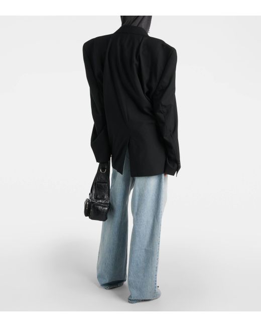 Balenciaga Black Cut Away Oversized Wool Blazer