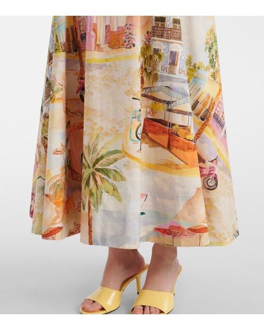 Jupe Longue Imprimee En Coton Farm Rio en coloris Metallic