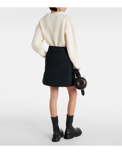 Moncler Black High-Rise Quilted Miniskirt