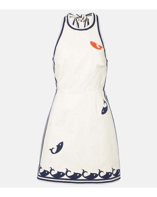 ALÉMAIS White Marine 100% Organic Cotton Mini Dress