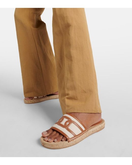 Tod's Brown Leather-trimmed Sandals