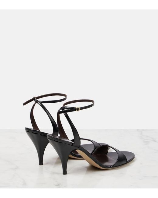 The Row Black Sandalen Vika 80 Aus Leder