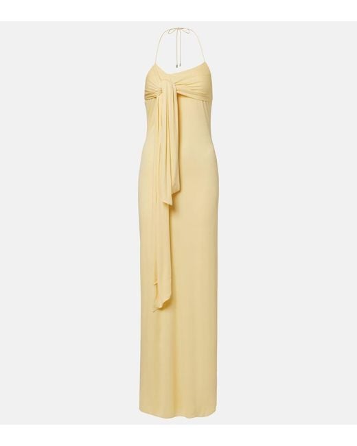 Loewe Metallic Paula's Ibiza Crepe Jersey Maxi Dress