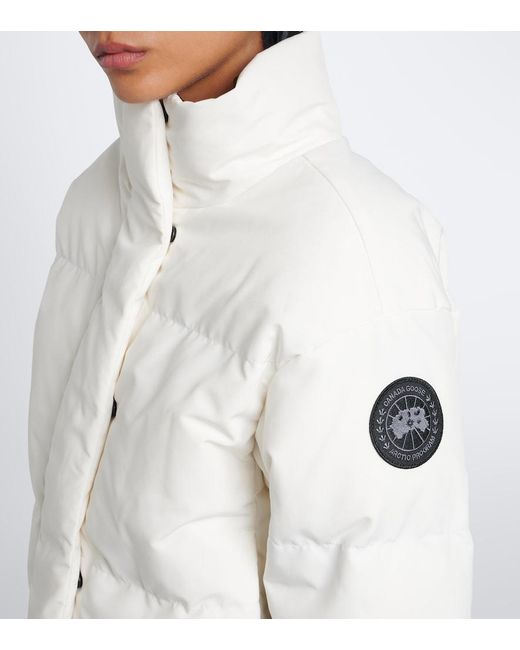 Canada Goose White Grandview Cropped Down Jacket