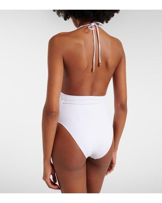 Gucci White Halterneck Jersey Bodysuit