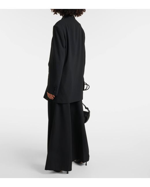 Dries Van Noten Black Oversized Wool And Silk-blend Blazer