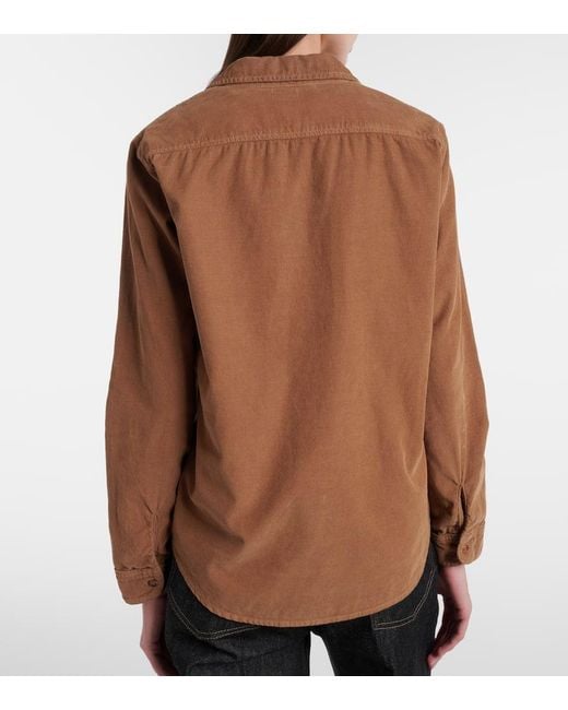 Velvet Brown Arielle Cotton Corduroy Shirt