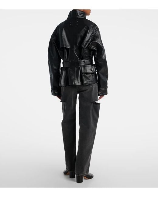 Maison Margiela Black Herringbone Cotton Jacket