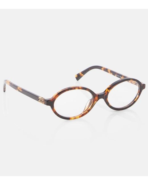 Miu Miu Brown Oval Glasses