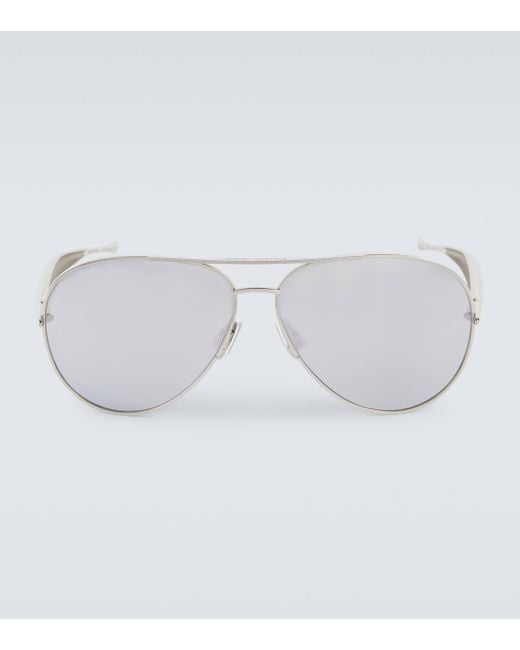 Bottega Veneta Metallic Sardine Aviator Sunglasses for men