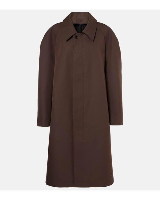 Lemaire Brown Wool And Cotton-Blend Coat