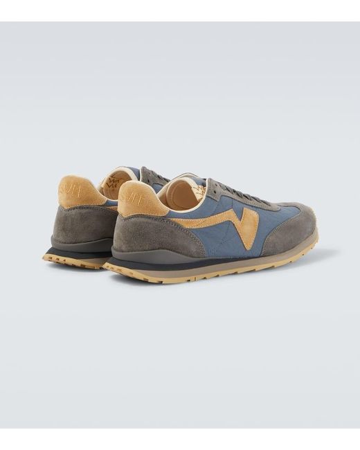 Visvim Blue Fkt Runner Suede-Trimmed Sneakers for men