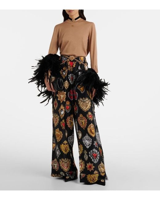 Dolce & Gabbana Natural Dg Cashmere And Silk Sweater