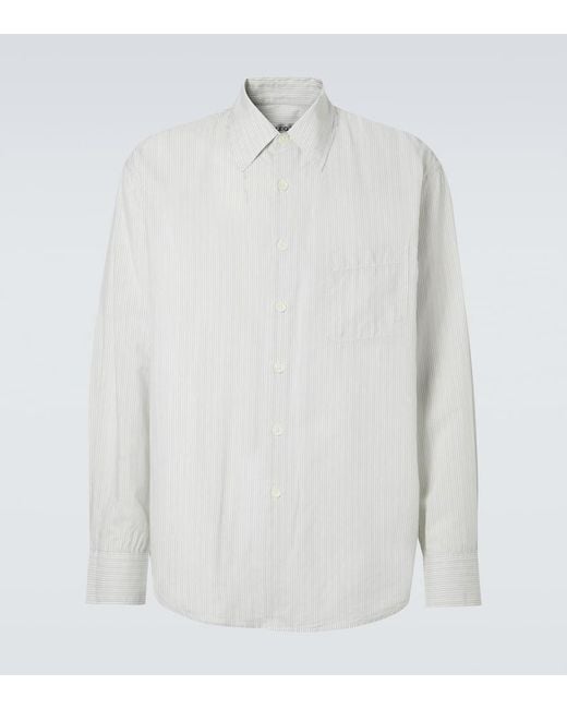 Our Legacy White Above Striped Cotton-Blend Shirt for men