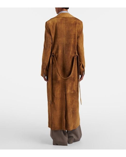 The Row Natural Raisa Suede Coat