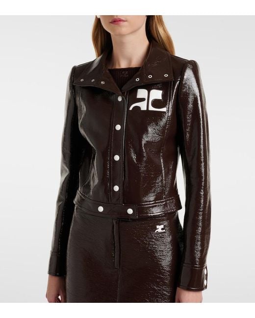 Courreges Black Reedition Vinyl Jacket