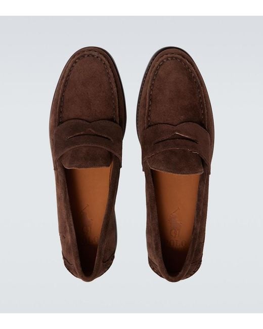 Polo Ralph Lauren Brown Logo Suede Loafers for men