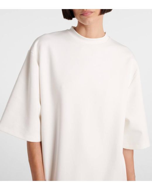 Wardrobe NYC White Cotton-Blend T-Shirt Dress