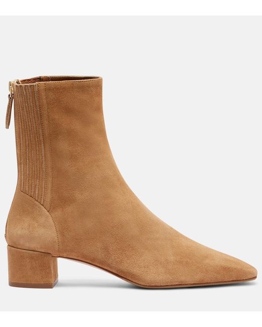 Aquazzura Brown Saint Honore 35 Suede Ankle Boots