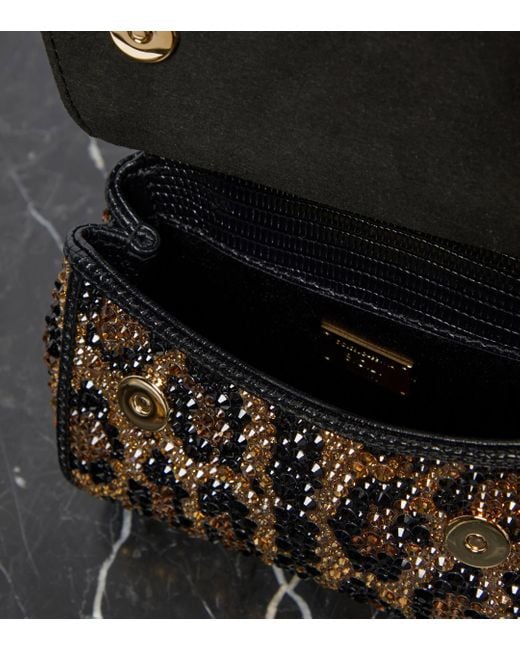 Dolce & Gabbana Black Sicily Small Embellished Shoulder Bag