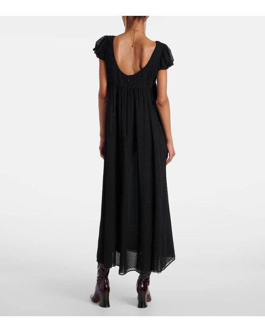 Chloé Black Silk Point D'Esprit Maxi Dress