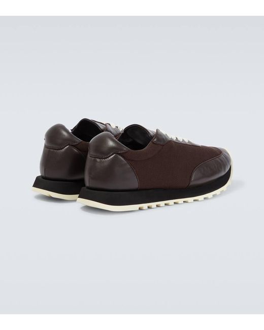 The Row Brown Owen Runner Leather-trimmed Sneakers for men