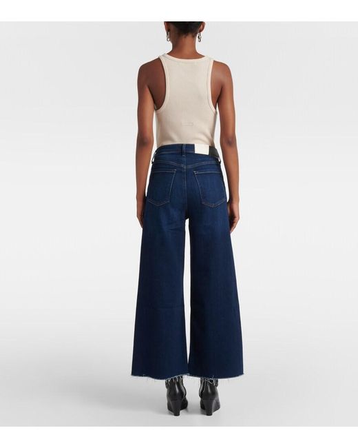 Citizens of Humanity Blue Lyra Cropped High-Rise Wide-Leg Jeans