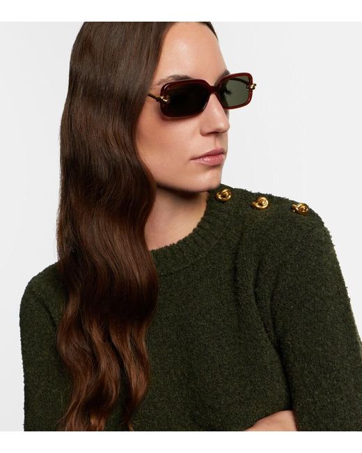 Bottega Veneta Brown Knot Rectangular Sunglasses