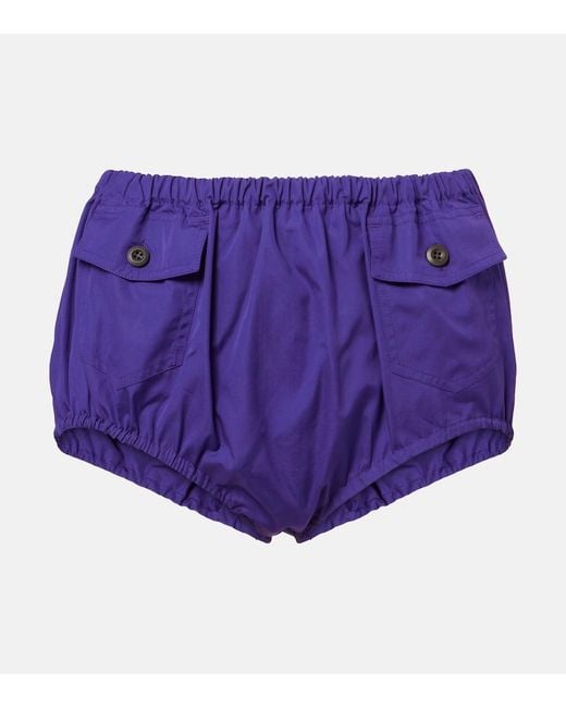 Prada Purple Cotton Poplin Shorts
