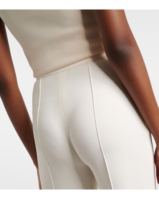 Elie Saab White High-Rise Cady Wide-Leg Pants