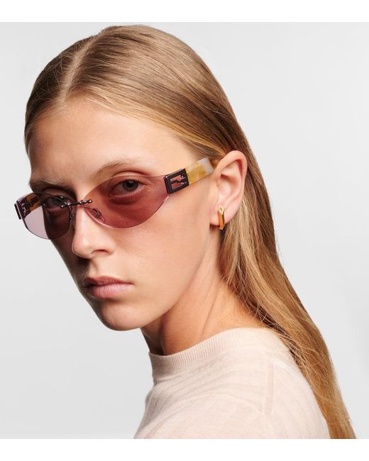 Fendi Pink Cat-Eye-Sonnenbrille Baguette