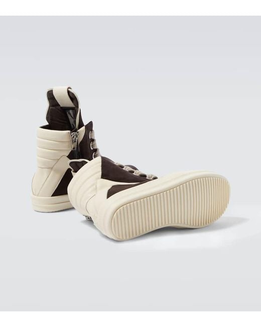 Rick Owens Brown Megageobasket Leather Sneakers for men