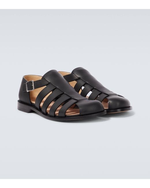 Loewe Brown Campo Leather Fisherman Sandals for men