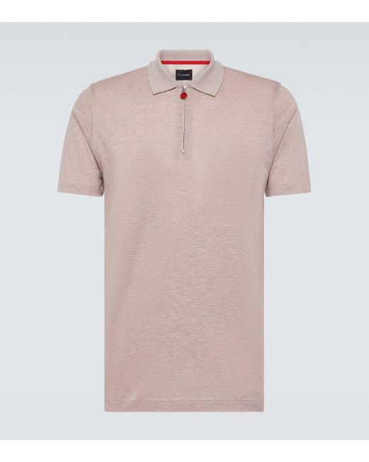 Kiton Pink Cotton Jersey Polo Shirt for men