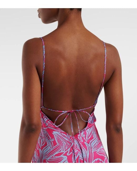 Poupette Purple Denise Printed Maxi Dress