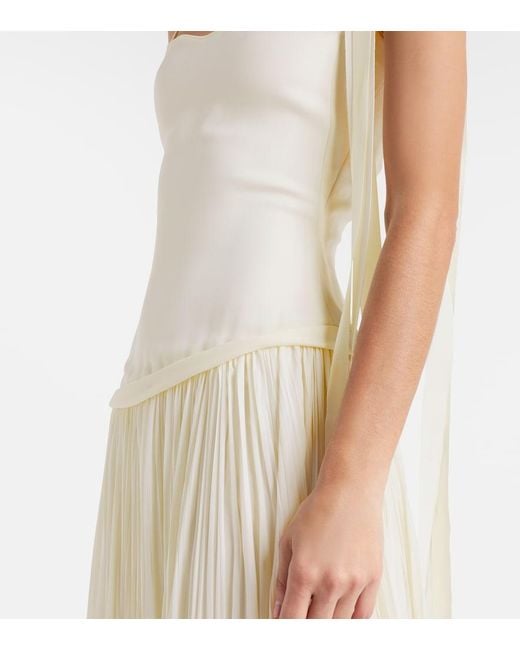 Marmar Halim White Ana Crepe And Chiffon Gown