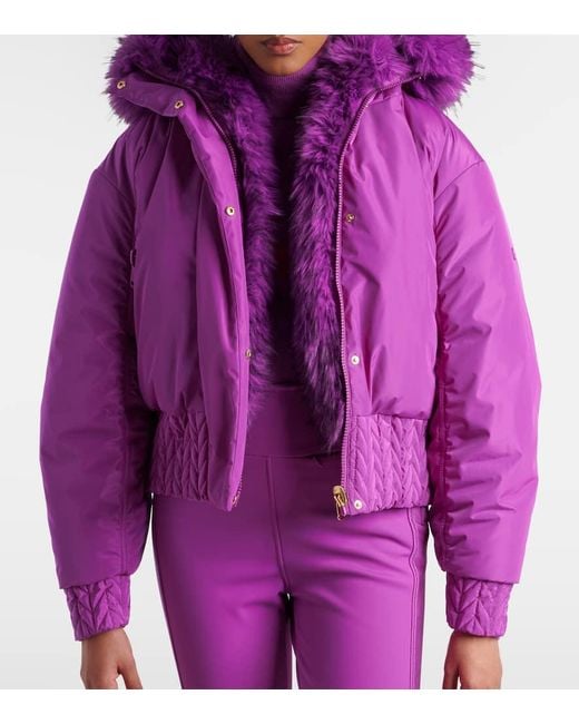 Goldbergh Purple Indira Reversible Faux-Fur Ski Jacket