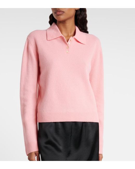 Leset Pink Jesse Wool Polo Shirt