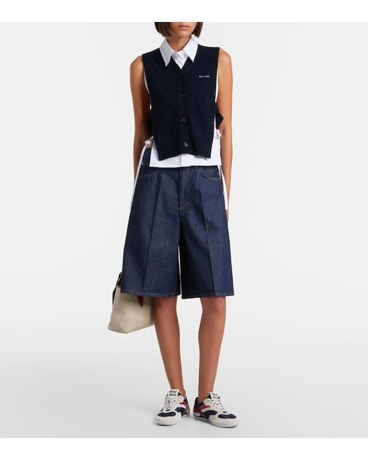 Agolde Blue Nolan Denim Bermuda Shorts