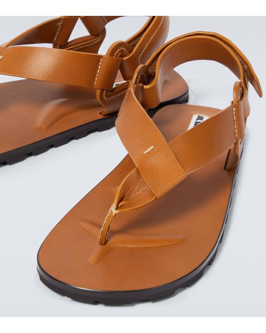 Jil Sander Brown Leather Sandals for men