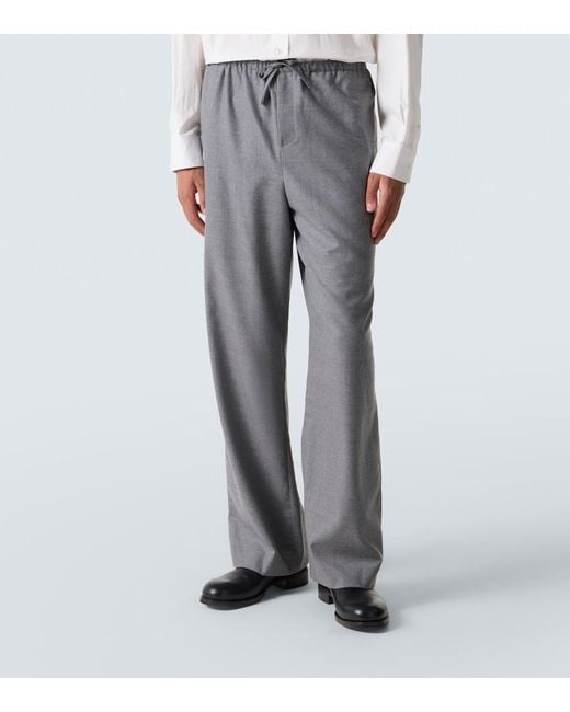 The Row Gray Xon Virgin Wool Straight Pants for men