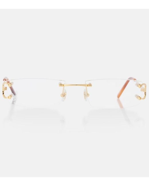 Cartier Metallic Rectangular Glasses