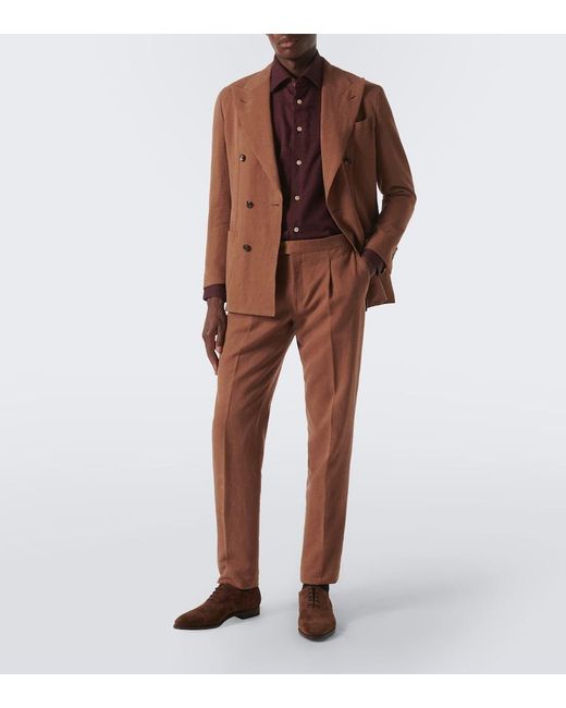 John Lobb Brown City Ii Suede Derby Shoes for men