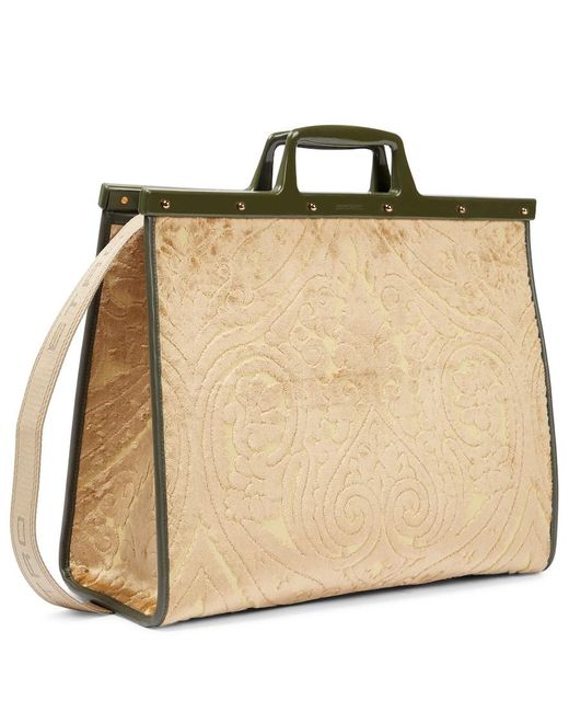 Etro Metallic Tote Bag Love Trotter Large Aus Jacquard