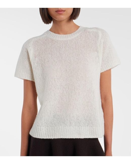 Lisa Yang White Siona Cashmere And Silk Sweater