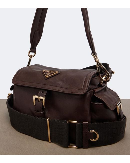 Prada Brown Explore Medium Leather Shoulder Bag